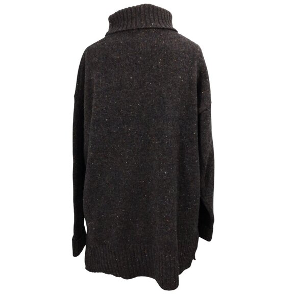 Vintage Express 100% Wool Gray Tweed Tunic Turtleneck Sweater Size M 90s Y2K - Picture 8 of 12